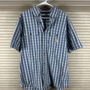 Carhartt Blue Plaid Casual Button Down Shirt